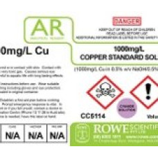 Copper Standard Solution 1000Ppm In 0.5% Nacn + 0.5% Naoh Copper Standard Solution 1000Ppm In 0.5% Nacn + 0.5% Naoh