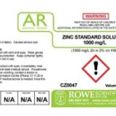 Zinc 1000Ppm Standard For Aas/Icp In 2% V/V Nitric Acid Zinc 1000Ppm Standard For Aas/Icp In 2% V/V Nitric Acid