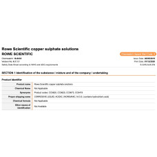 Copper Sulfate Solution 20% W/W In 10% Hcl Copper Sulfate Solution 20% W/W In 10% Hcl