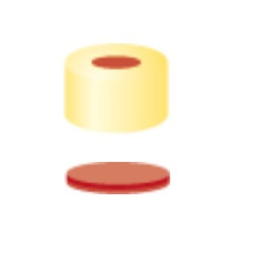 Cap Crimp 11Mm Aluminium Silver With Centre Hole And Natural Rubber/Butyl Red-Orange/Tef Colourless Septa