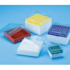 Box Cryochill Assorted Colours 100 Places For 1.0-2.0Ml Internally Threaded Vials With Transparent Cover 133Mmx133Mmx52Mm Polycarbonate